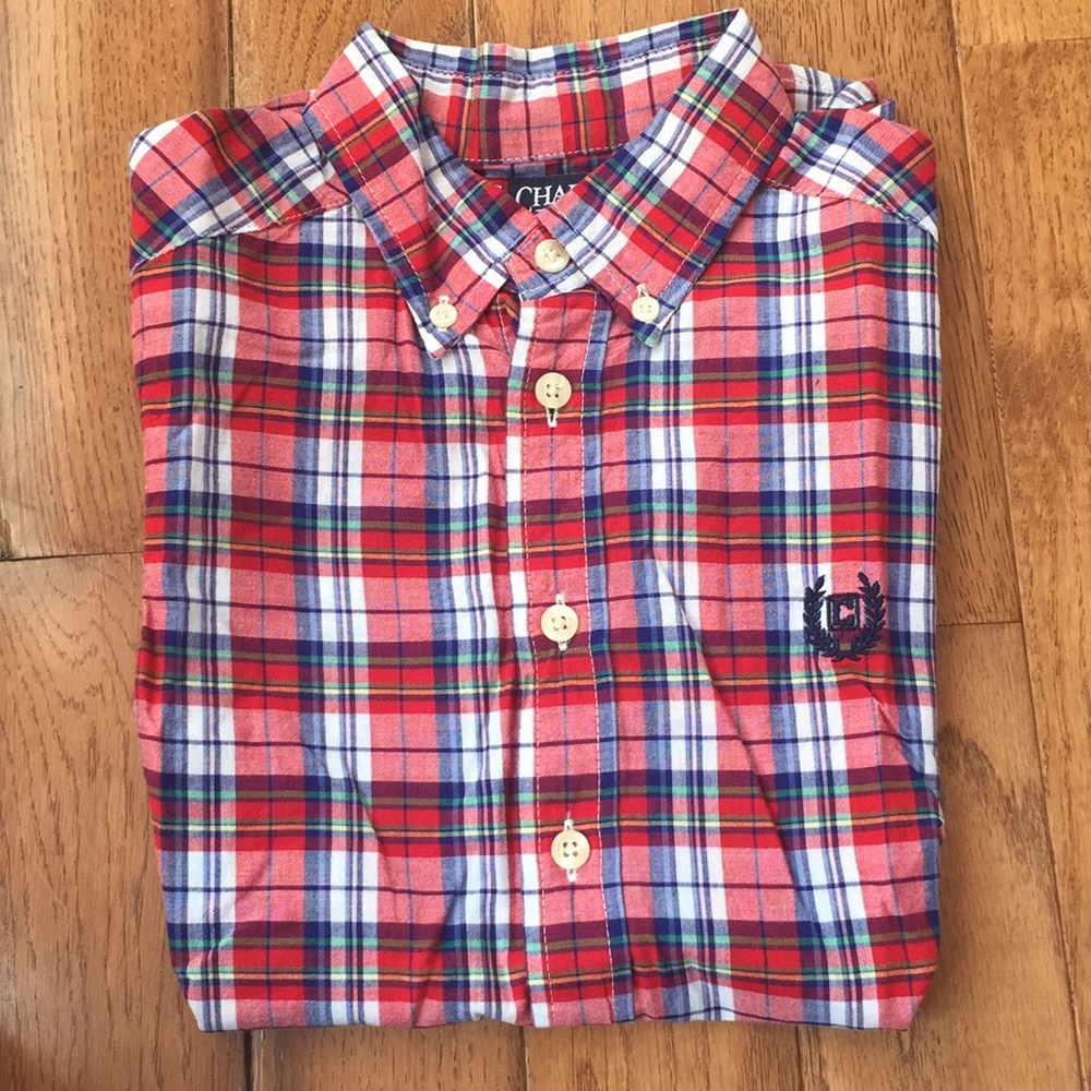 Boys Chaps Plaid Collared Shirt